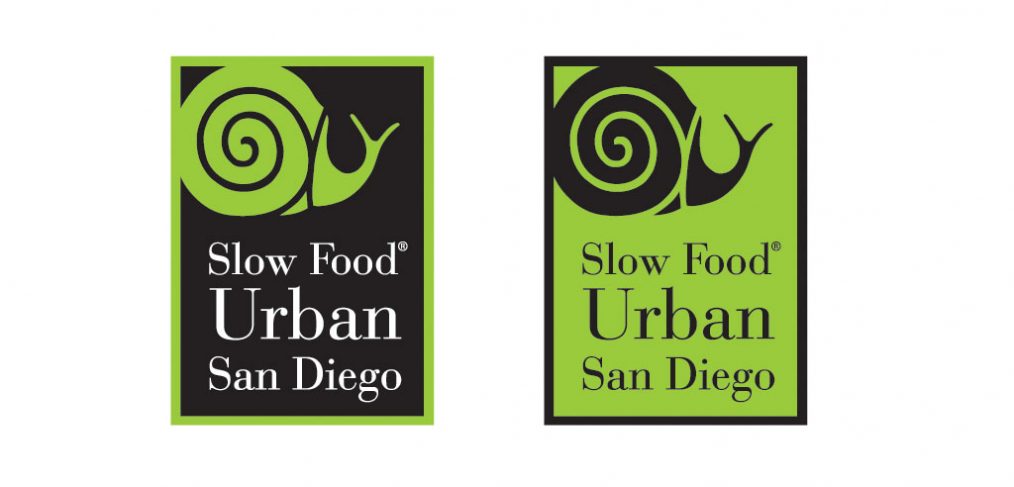 Logo design and branding for Slow Food Urban San Diego, 2008.